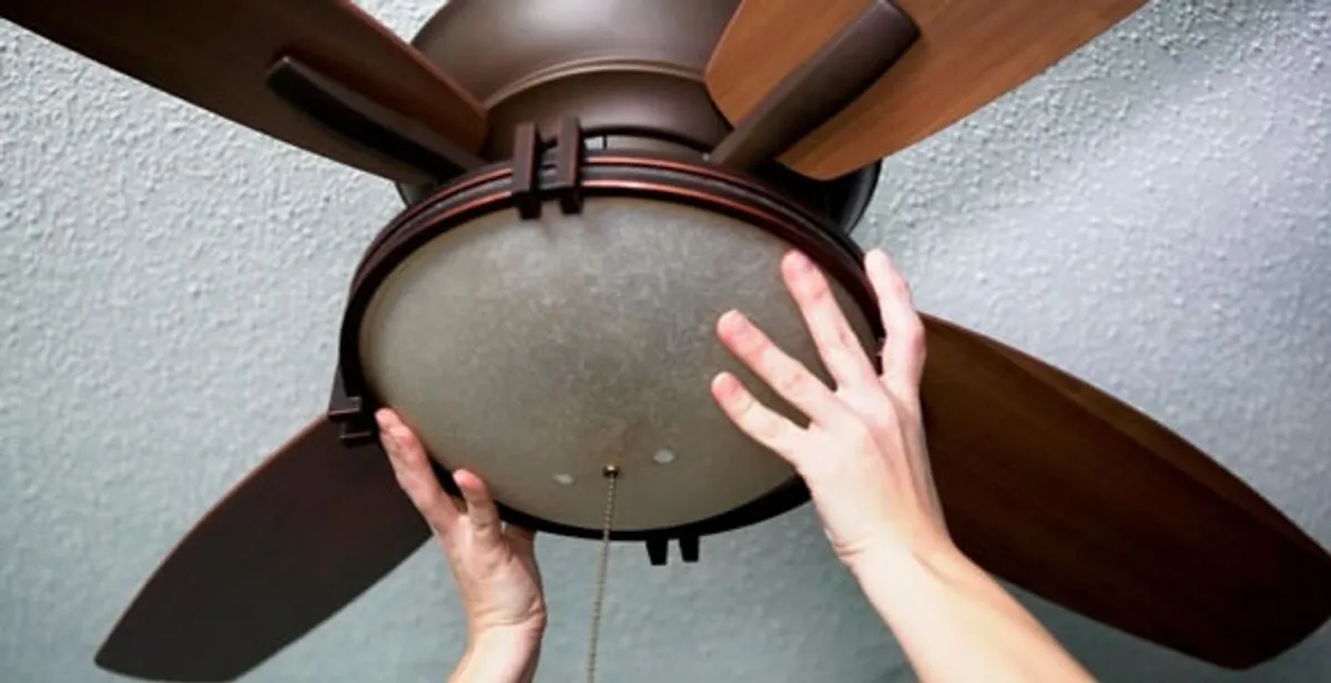 Ceiling fan repair and reinstallation on ceiling mount in West Palm Beach, FL