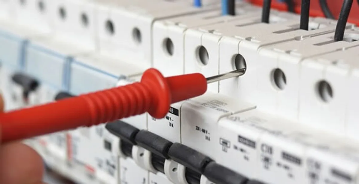 Electrical contractor testing circuit breakers during electrical repair in Loxahatchee, FL