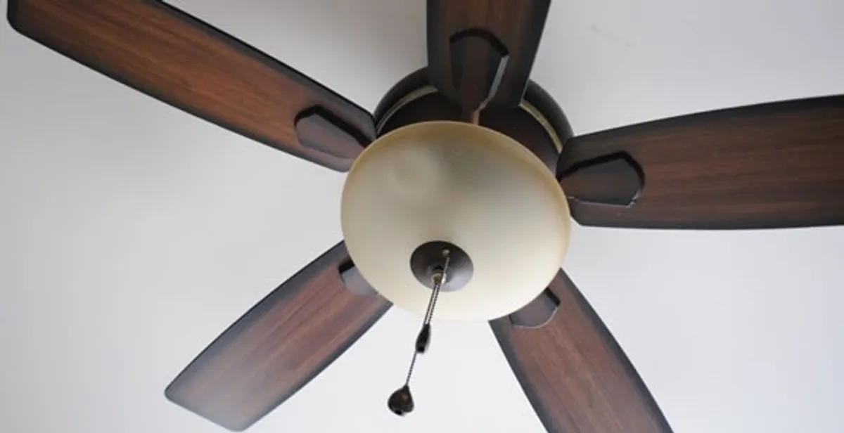 Fully installed ceiling fan with balanced blades and light fixture in West Palm Beach, FL