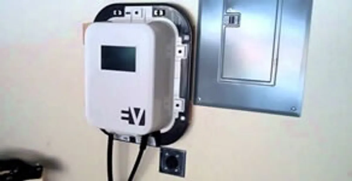 Electric car charger installation with wall-mounted EV charging station in West Palm Beach, FL