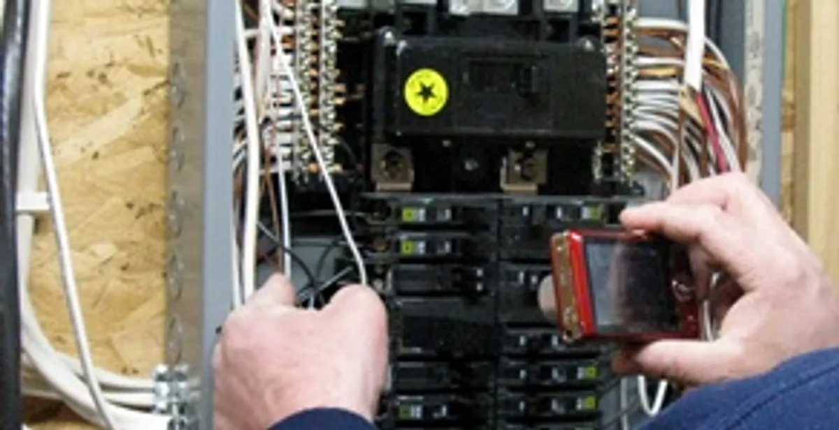 Home electrical inspection of circuit breaker panel by licensed electrician in West Palm Beach, FL