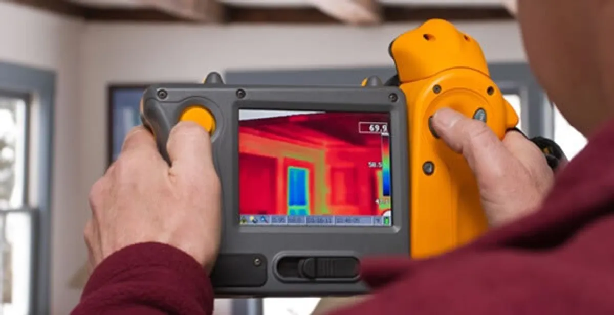 home energy audit service capturing thermal readings to analyze insulation and electrical efficiency in West Palm Beach, FL