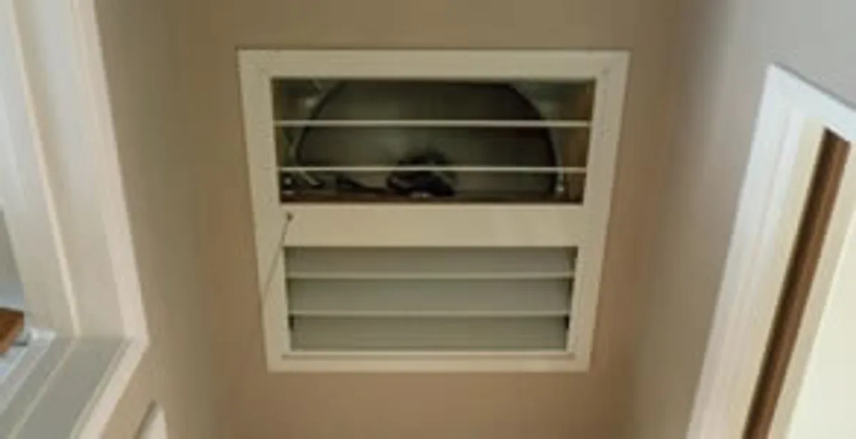 whole house fan installation services with ceiling-mounted ventilation system in West Palm Beach, FL